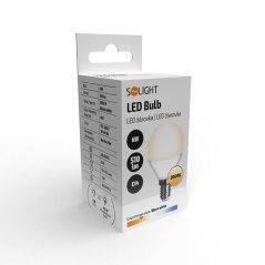 Solight WZ416-1 LED žárovka, miniglobe, 6W, E14, 3000K, 510lm, bílé provedení