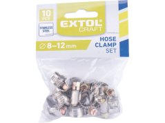 EXTOL CRAFT 70500 spony hadicové NEREZ, balení 10ks, 8-12mm