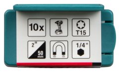 Makita E-26026 torzní bit T15 Impact Premier (E-form) 50mm 10 ks