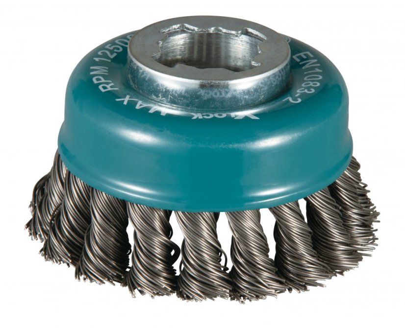 Makita D-73380 miskovitý kartáč z ocelového drátu-splétaný drát průměr 0,5mm X-LOCK 80mm