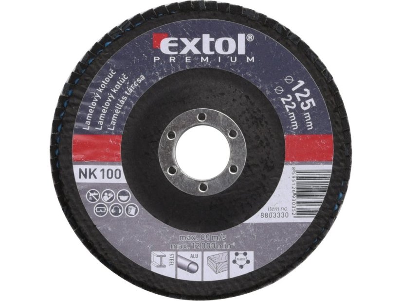 EXTOL PREMIUM 8803330 kotouč lamelový šikmý korundový, P100, O 125mm