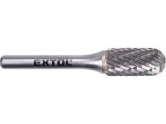 EXTOL INDUSTRIAL 8703725 fréza karbidová, válcová s kulovým čelem, pr.12x25mm/stopka 6mm,sek střední (double-cut)