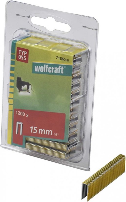 Wolfcraft široké sponky do sponkovačky výška 15 mm 1200 ks 7166000