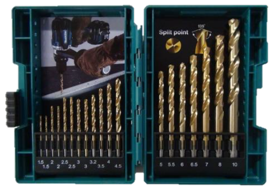 Makita D-67527 sada vrtáků do kovu HSS-TiN 19ks Makita D-67527 sada vrtáků do kovu HSS-TiN 19ks
