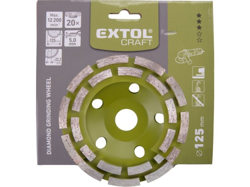 EXTOL CRAFT 903025 kotouč diamantový brusný dvouřadý, O 125x22,2mm