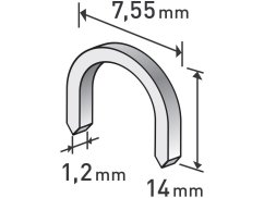 EXTOL PREMIUM 8852305 spony oblé, balení 1000ks, 14mm, 7,55x0,52x1,2mm