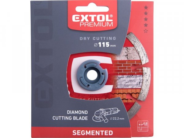 EXTOL PREMIUM 108711 kotouč diamantový řezný segmentový - suché řezání, O 115x22,2x2mm