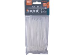 EXTOL PREMIUM 8856102 pásky stahovací na kabely bílé, 100x2,5mm, 100ks, nylon PA66