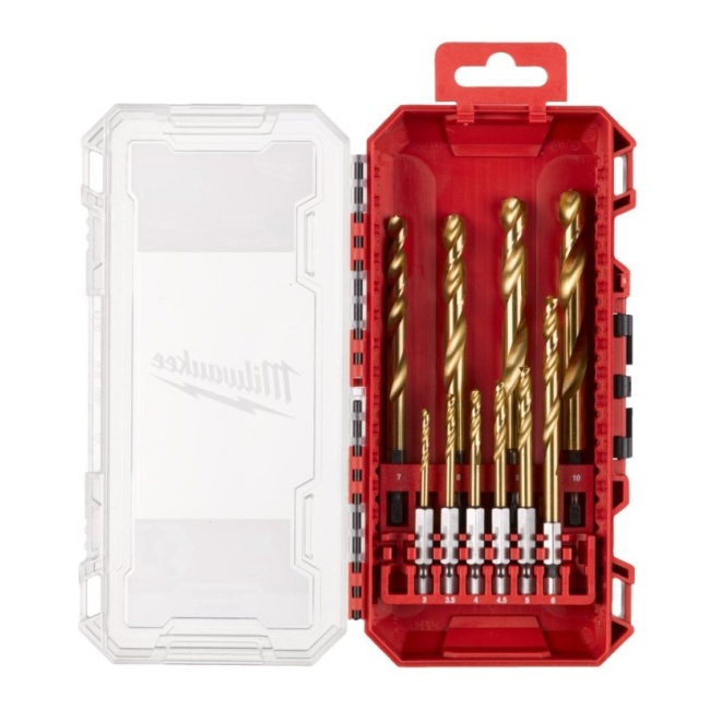 Milwaukee ELVINSET32 M18 FID3-502X aku rázový utahovák HEX 1/4" 226 Nm + 10 dílná sada vrtáků 2x 5Ah  M18 B5 4933479865