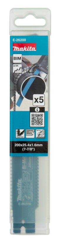 Makita E-26200 pilový list BiM 200x1.6mm, 8Z, 5ks special JR003G