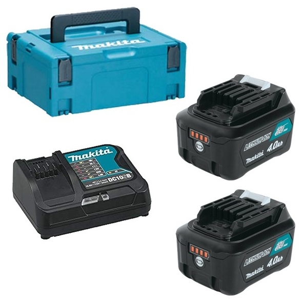 Makita Aku sada 2xBL1041B + rychlojnabíječka DC10SB + systainer 197641-2 Makita Aku sada 2xBL1041B + rychlojnabíječka DC10SB + systainer 197641-2