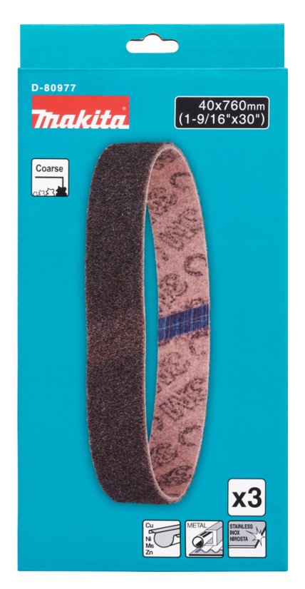 Makita D-80977 brusný pás 40x760mm hrubý 3 ks ocel