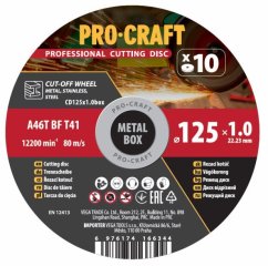 Procraft CD125x1.0b sada řezných kotoučů 125x1mm