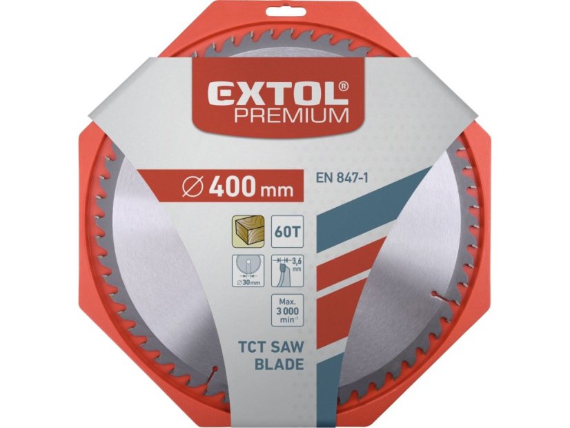 EXTOL PREMIUM 8803257 kotouč pilový s SK plátky, O 400x3,6x30mm, 60T