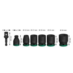 Bosch 7 dílná sada nástrčných hlavic Pro Impact 1/2" 2608003032