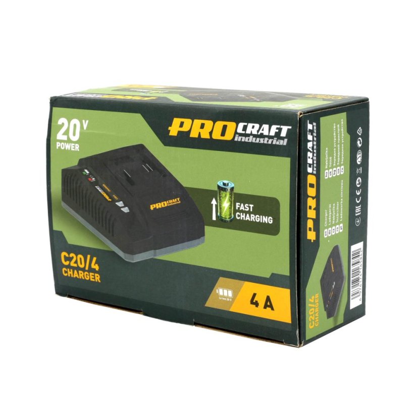 Procraft Industrial C20/4 nabíječka pro 20V Li-ion baterie 95 W