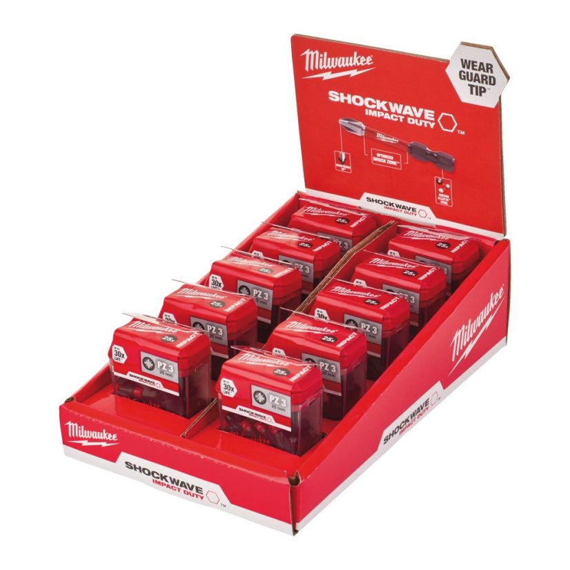 Milwaukee šroubovací bity PZ 3x25 mm Shockwave™ Impact Duty 25 ks 4932430869