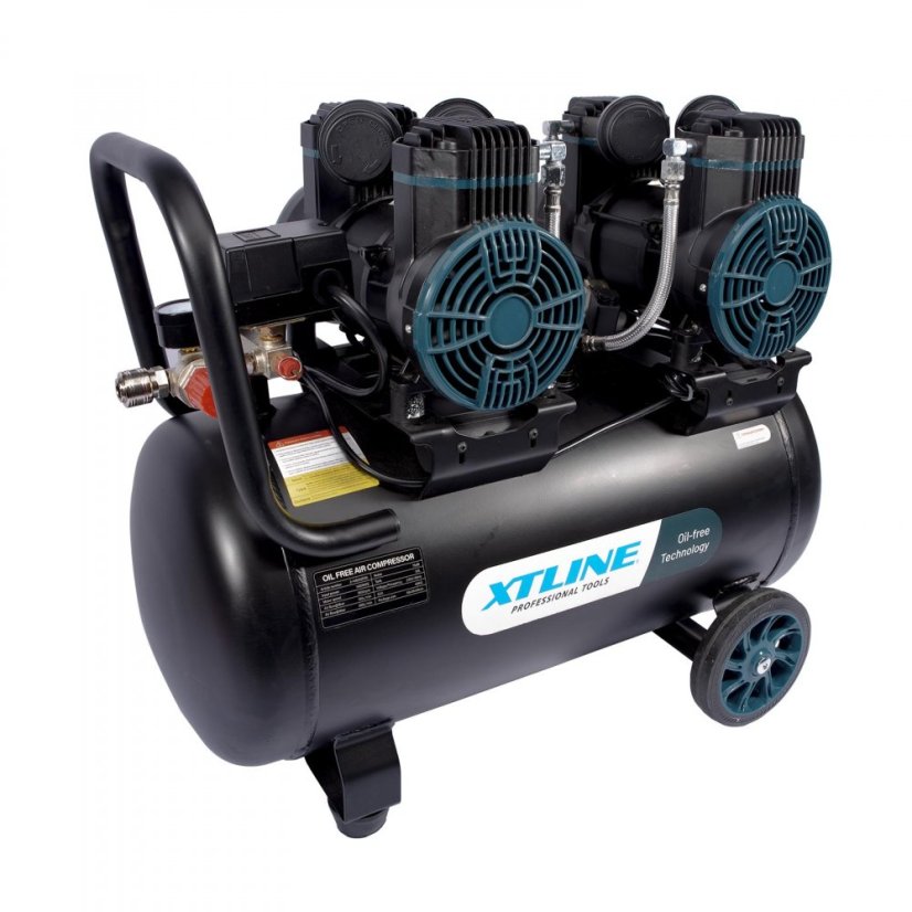 XTLINE Kompresor bezolejový 2x1450 W 50 l XTLINE Kompresor bezolejový 2x1450 W 50 l