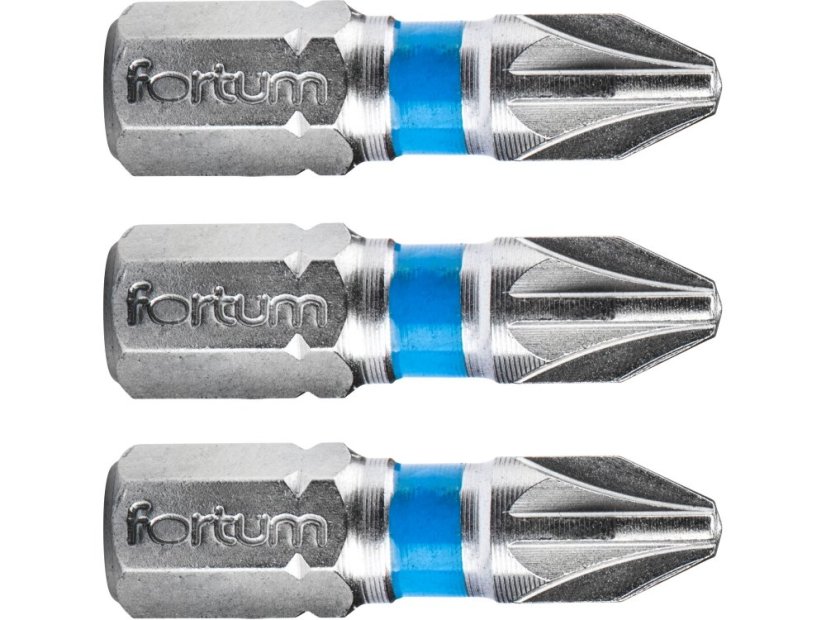FORTUM 4741302 hrot křížový pozidriv, sada 3ks, PZ 2x25mm, S2