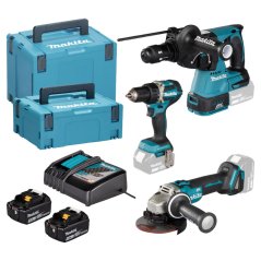 Makita DLX3195JX1 aku sada DDF484+DGA504+DHR243 Li-ion LXT 18V/5,0Ah