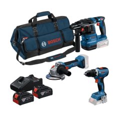 Bosch GSR 18V-65+GBH 18V-22+GWS 18V-8 aku sada nářadí 18V 2x 4Ah 0615A50094