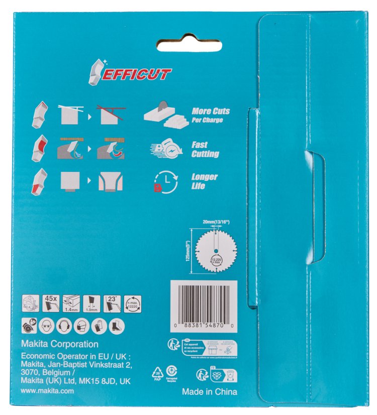 Makita B-69462 kotouč pilový dřevo Efficut 125x20mm 45Z