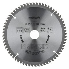 Wolfcraft pilový kotouč pro pokos.pily přesné řezy 250x30,2 Z80 6542000