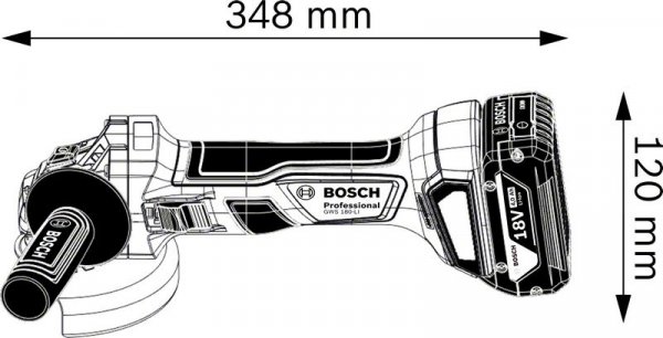Bosch GWS 180-LI aku úhlová bruska 125mm 2x4.0Ah
