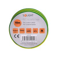 Solight AP01 izolační páska, 15mm x 0,13mm x 10m, žlutozelená