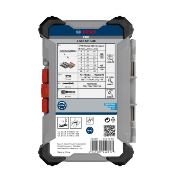 Bosch 35 dílná sada šroubovacích bitů a vrtáků do kovu PRO Impact MetalSet 2608521U81