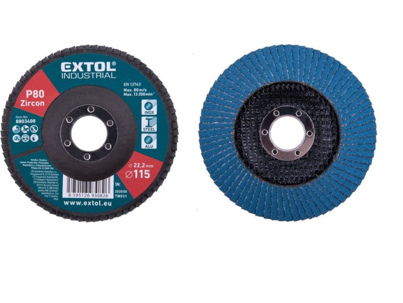 EXTOL INDUSTRIAL 8803408 kotouč lamelový šikmý zirkonový, P80, O 115mm