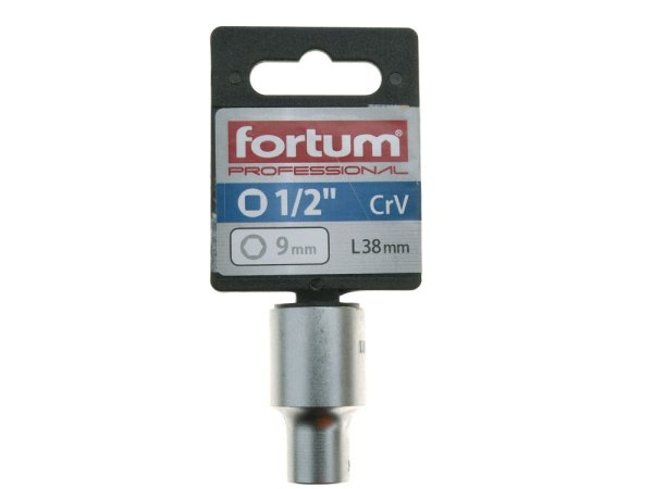 FORTUM 4700409 hlavice nástrčná 1/2", 9mm, L 38mm, 61CrV5