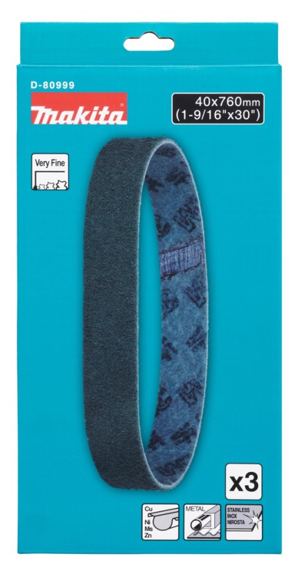 Makita D-80999 brusný pás 40x760mm jemný 3 ks ocel