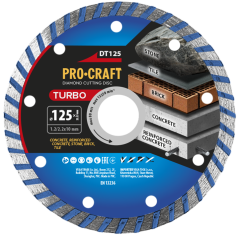 Procraft DT125 diamantový řezný kotouč Turbo 125mm