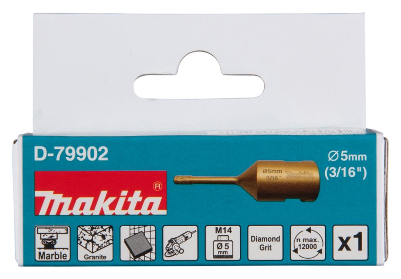 Makita D-79902 děrovka s diamantovým zrnem 5mm (závit M14 pro úhlovou brusku)