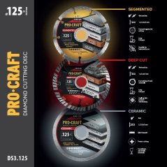 Procraft DS3125 sada diamantových kotoučů 125mm (DS125/DR125/DC125)