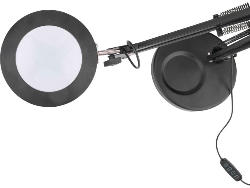 EXTOL LIGHT 43160 lampa stolní s lupou, USB napájení, 1300lm, 3 barvy světla, 5x zvětšení