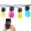 Solight WO795 LED smart venkovní řetěz s RGB žárovkami, bluetooth, 15 žárovek, 14m+6m, 10W