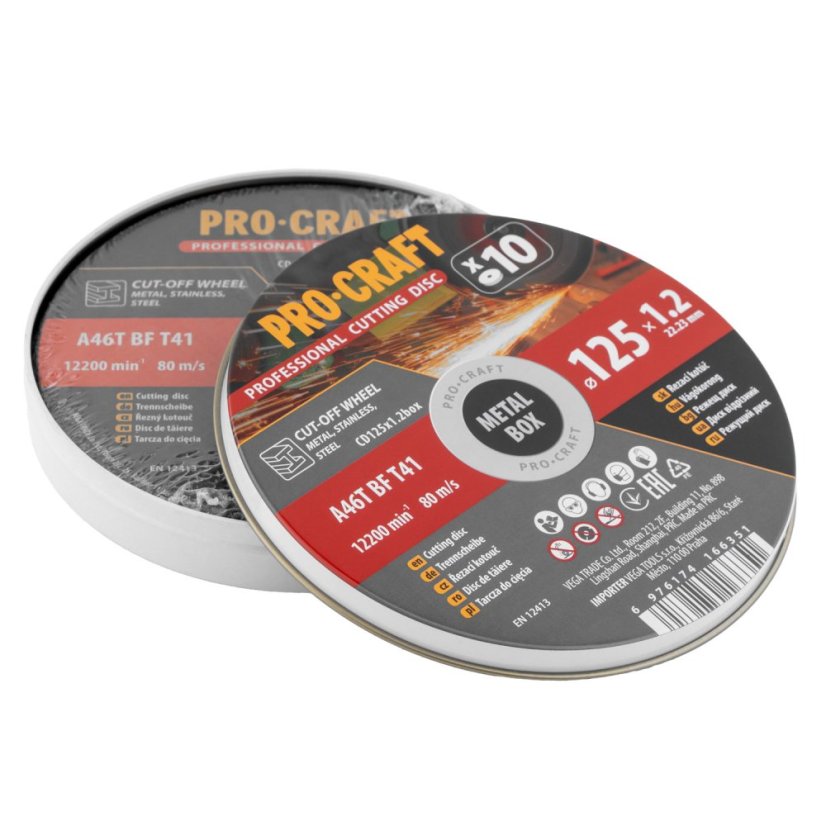 Procraft CD125x1.2b sada řezných kotoučů 125x1,2mm 10ks