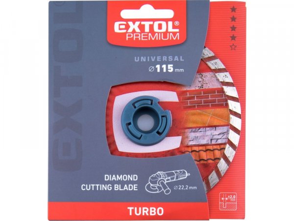 EXTOL PREMIUM 108751 kotouč diamantový řezný, turbo - suché i mokré řezání, O 115x22,2x2mm
