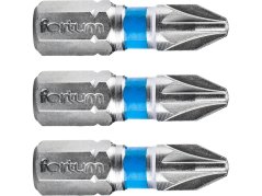 FORTUM 4741302 hrot křížový pozidriv, sada 3ks, PZ 2x25mm, S2