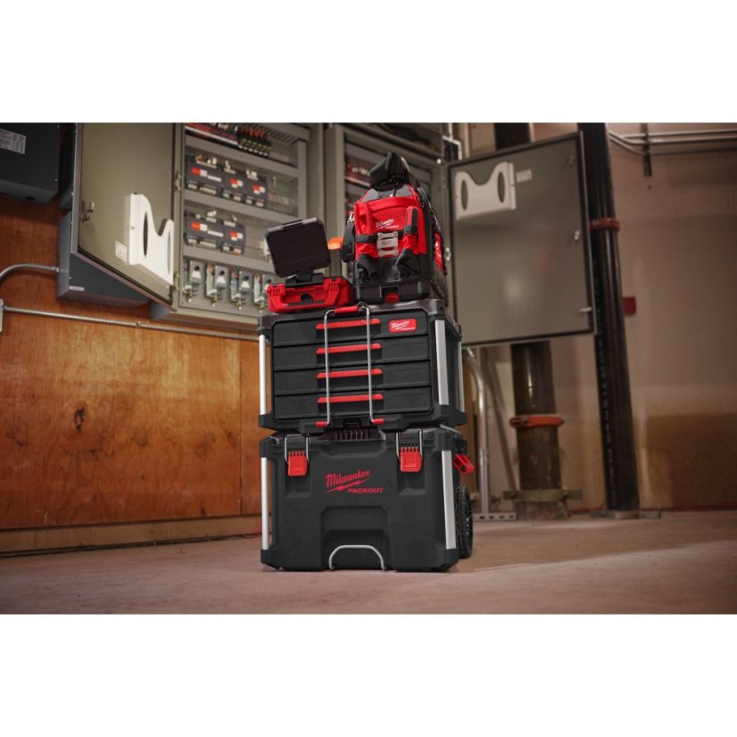 Milwaukee PACKOUT™ box na nářadí se 4 zásuvkami 4932493189