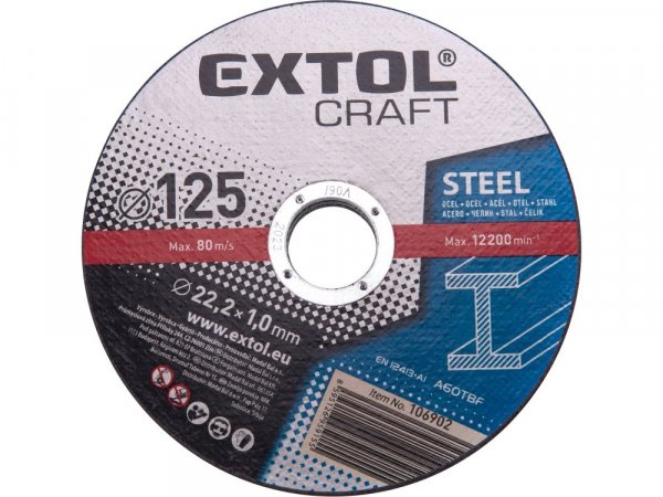 EXTOL CRAFT 106902 kotouče řezné na kov, 5ks, O 125x1,0x22,2mm