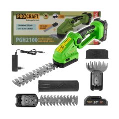 Procraft PGH2100 aku nůžky na trávu a keře 20V 1x2Ah