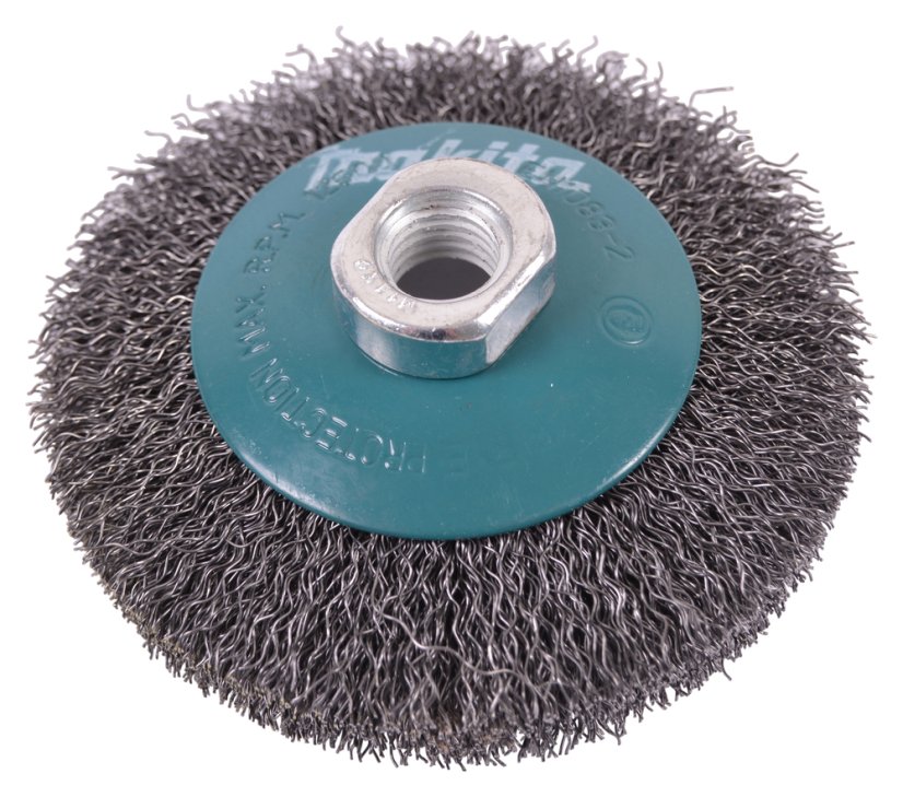 Makita D-39827 miskovitý kartáč z ocelového drátu,vlnitý drát 0,3mm,100mm