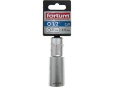 FORTUM 4700521 hlavice nástrčná prodloužená 1/2", 21mm, L 77mm