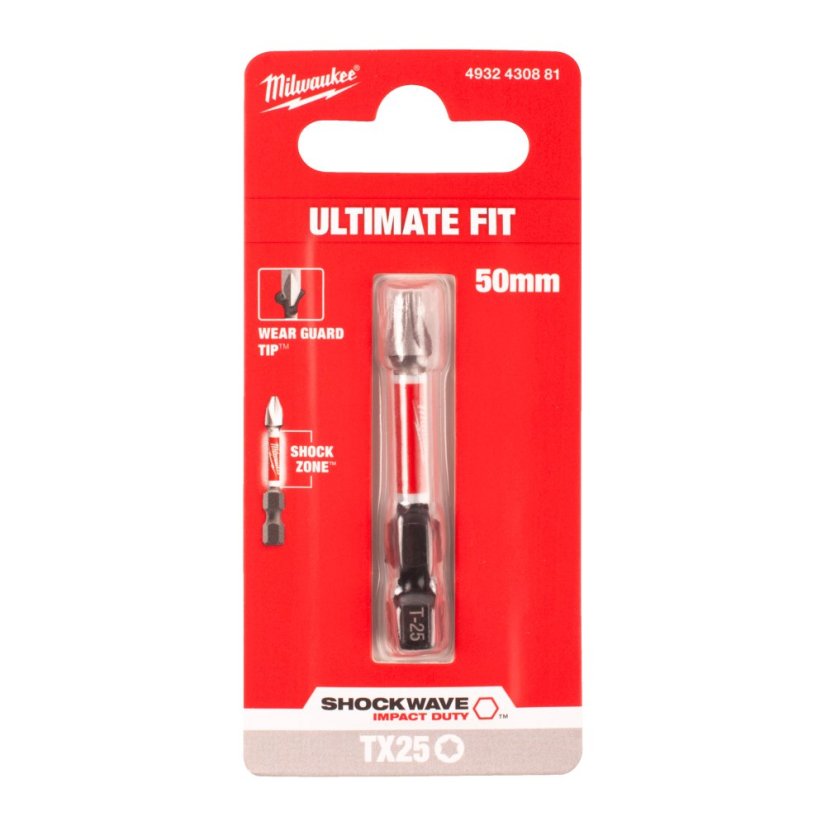 Milwaukee šroubovací bit TX25 x 50 mm Shockwave 1 ks 4932430881
