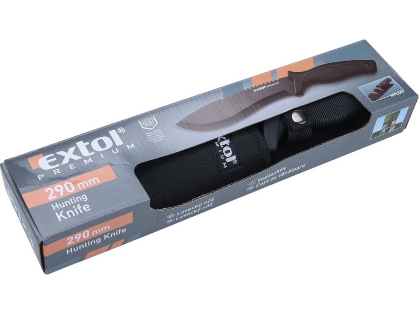 EXTOL PREMIUM 8855304 nůž lovecký nerez, 290/170mm