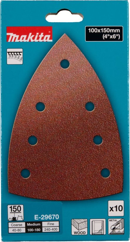 Makita E-29670 papír brusný 100x150mm A150 10ks