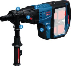 Diamantová vrtačka Bosch EXDB18V2-180 s boční rukojetí.